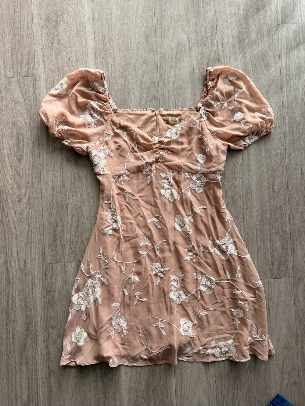 Puff-Sleeve Mini Dress